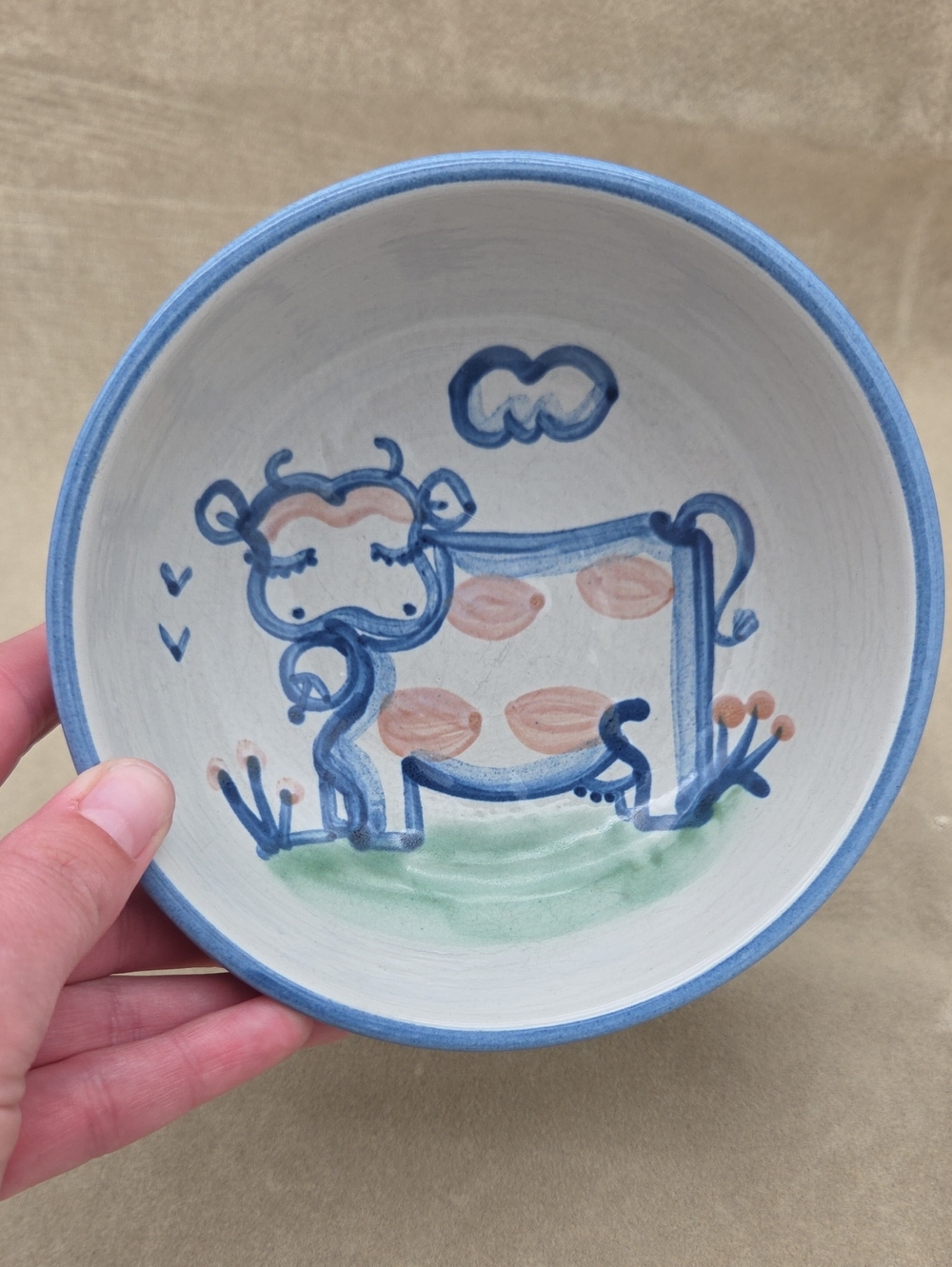 M.A. Hadley Cereal Bowl Cow